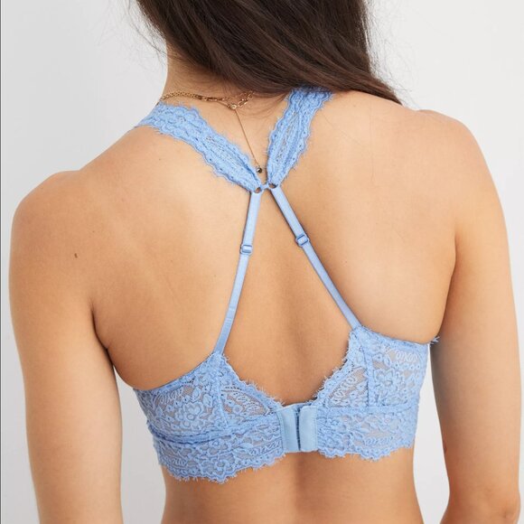 Aerie Eyelash Lace Padded Plunge Bralette– Size XL - Picture 6 of 8